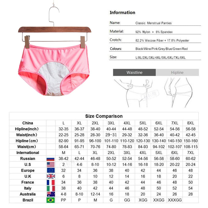 3pcs Leak Proof Menstrual Panties Set - Comfortable, Waterproof Women's Period Underwear
