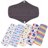 Reusable Bamboo Charcoal Pads - Washable Sanitary Pads for Maternity & Menstrual Care, Assorted Colors