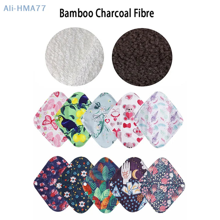 Eco-Friendly Reusable Charcoal Bamboo Panty Liner - 1Pcs Washable Maternity Menstrual Cloth Pad