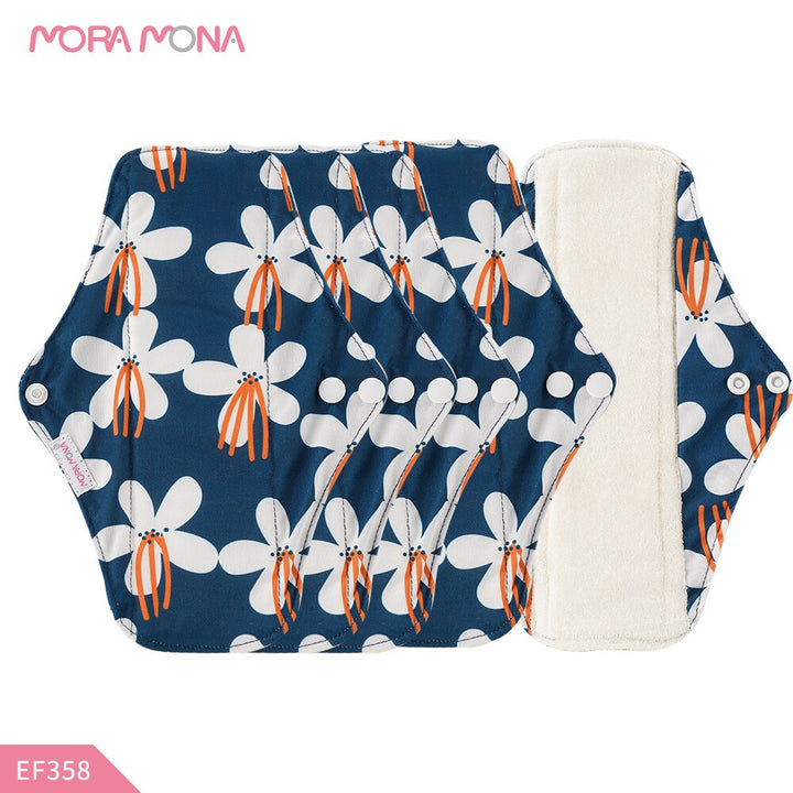 mora mona reusable women sanitary napkin cloth menstrual pad babyshow reusable washable cloth pad for mum 25*17cm 5 pieces /set ef358 / china / 25x17cm