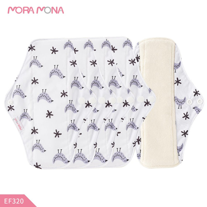 mora mona reusable women sanitary napkin cloth menstrual pad babyshow reusable washable cloth pad for mum 25*17cm 5 pieces /set ef320 / china / 25x17cm