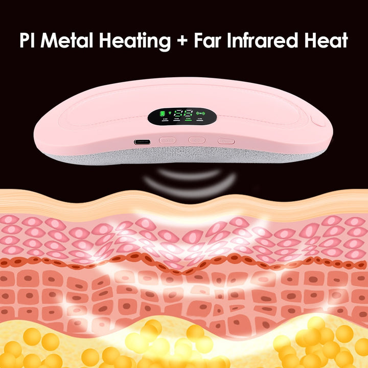 Period Cramp Relief Vibrating Heating Belt for Menstrual Pain - Waist and Stomach Warming Massager - TheEcoPad®